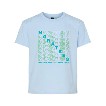 The Manatees Repeat | Youth Light Blue Tee