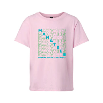 The Manatees Repeat | Youth Light Pink Tee