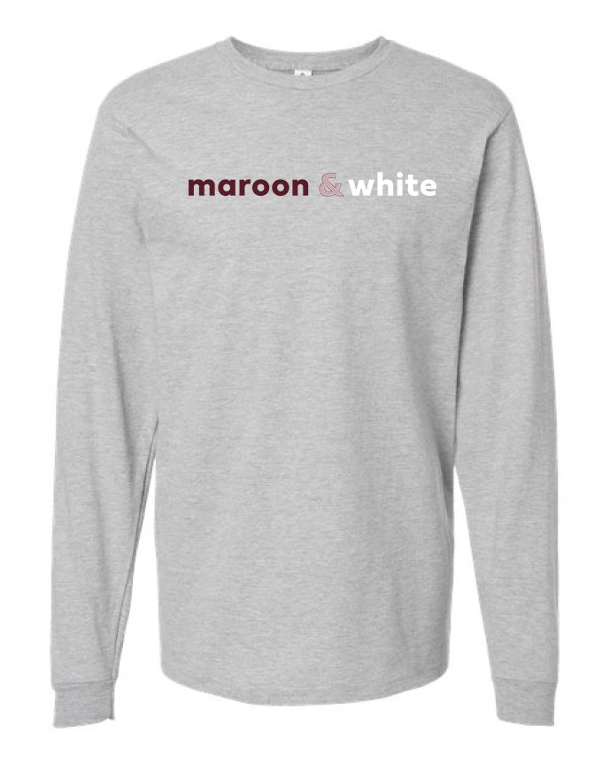 The Maroon & White | Heather Grey Long Sleeve