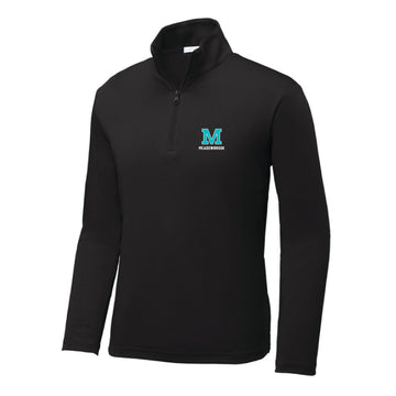 The Meadowbrook Block | Youth Embroidered Black Sport-Tek 1/4-Zip Pullover.