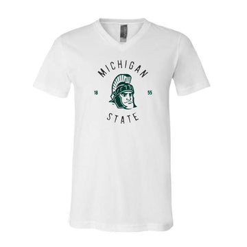 The Michigan State 1855 | White V-Neck Tee
