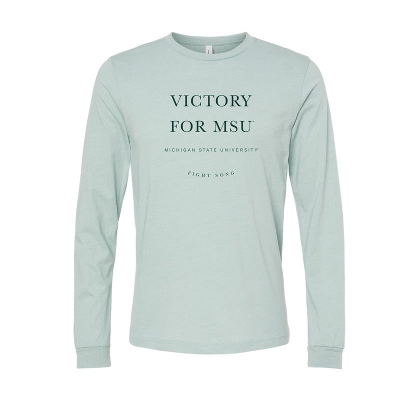 The Michigan State Fight Song | Heather Dusty Blue Long Sleeve