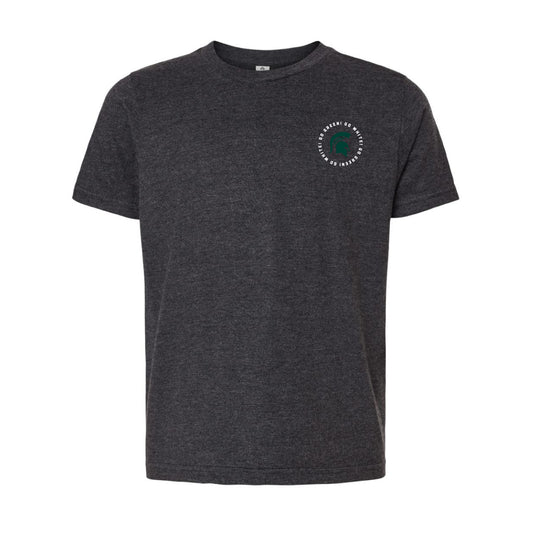 The Michigan State Spirit Circle | Youth Heather Charcoal Tee