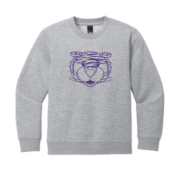The Mike Head Outline | Youth Light Heather Grey Sweatshirt