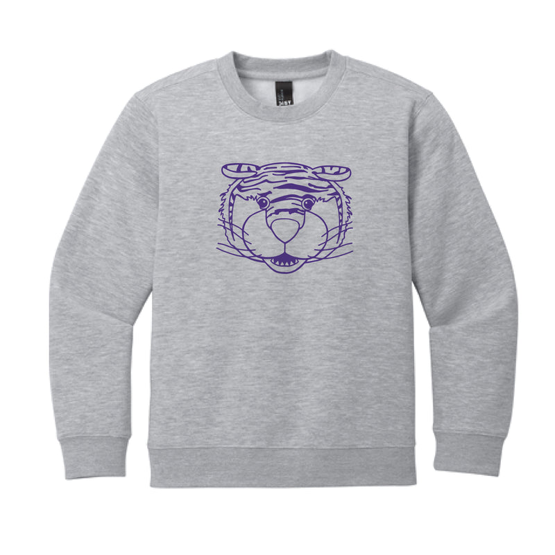 The Mike Head Outline | Youth Light Heather Grey Sweatshirt