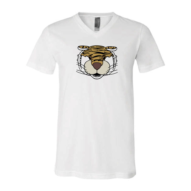 The Mike Head | White V-Neck Tee