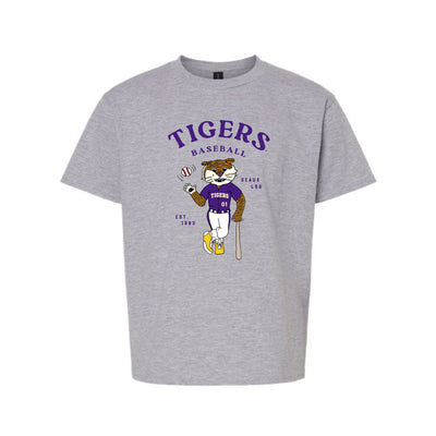 The Mike The Tiger Baseball Player | Athletic Heather Toddler Tee