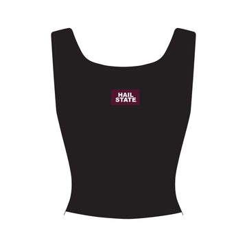 The Alli Ribbed Tank Hail State Woven Label | Black