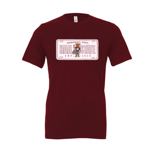 The Mississippi State License Plate | Maroon Tee