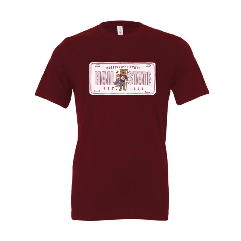 The Mississippi State License Plate | Maroon Tee
