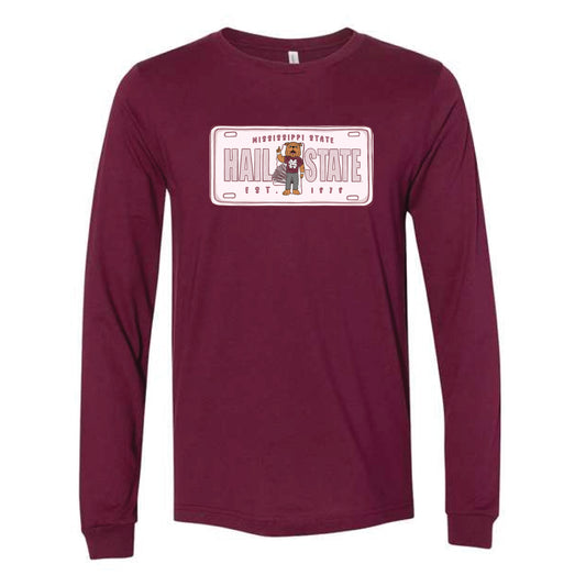 The Mississippi State License Plate | Maroon Long Sleeve