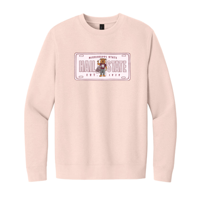 The Mississippi State License Plate | Rosewater Pink Sweatshirt