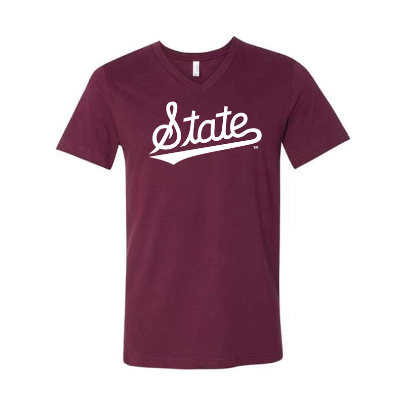 The Mississippi State Logo | Maroon V-Neck Tee