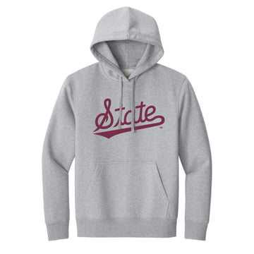 The State Baseball Script | Heather Light Grey Hoodie