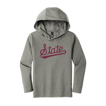 The State Baseball Script | Youth Grey Frost Hoodie