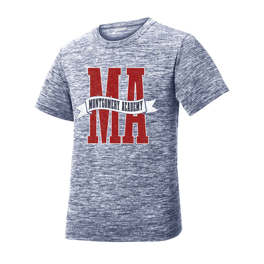 The Montgomery Academy Banner | Youth Navy Electric Performance Tee