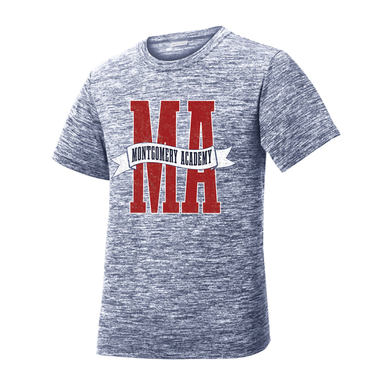 The Montgomery Academy Banner | Youth Navy Electric Performance Tee