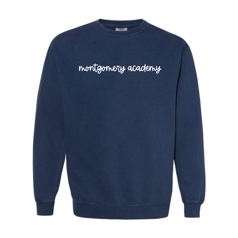 The Montgomery Academy Script | Embroidered Adult True Navy Sweatshirt