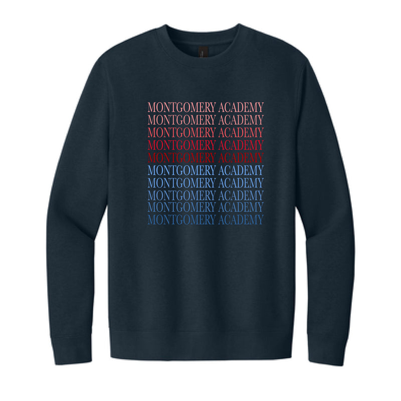 The Montgomery Academy Serif | Adult New Navy Fleece Crew