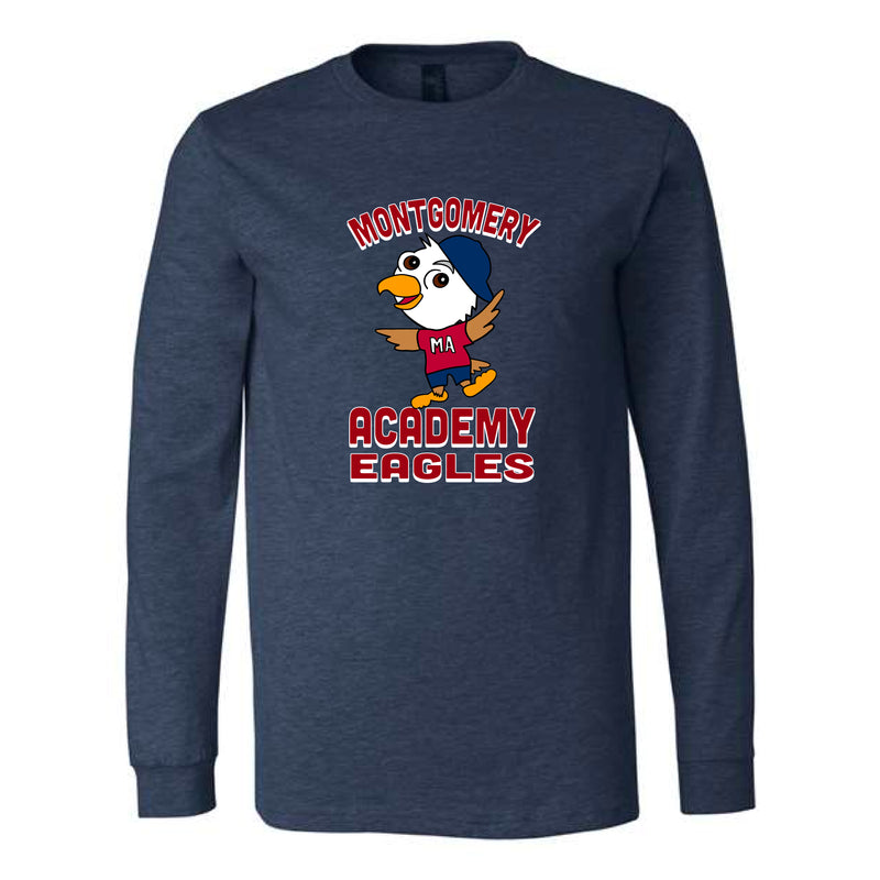 The Montgomery Eagles | Heather Navy Long Sleeve Youth Tee