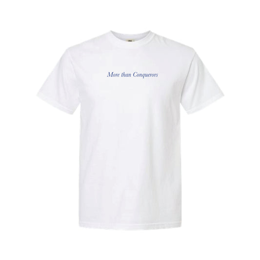 The More Than Conquerers | Adult White Tee