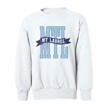 The Mt. Laurel Banner | Youth White Sweatshirt