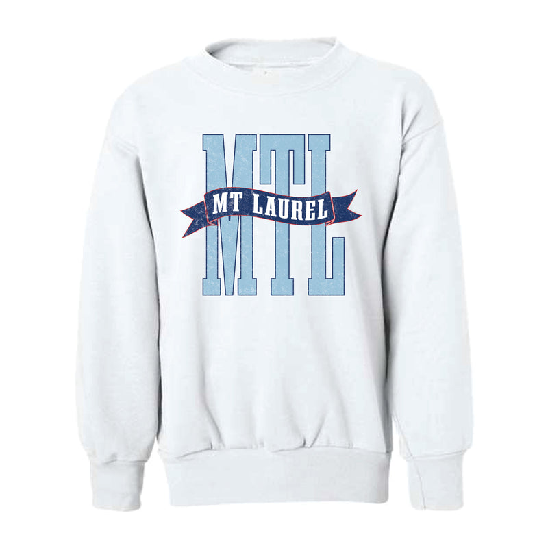 The Mt. Laurel Banner | Youth White Sweatshirt