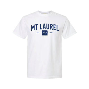 The Mt. Laurel Est Arch | Adult White Tee