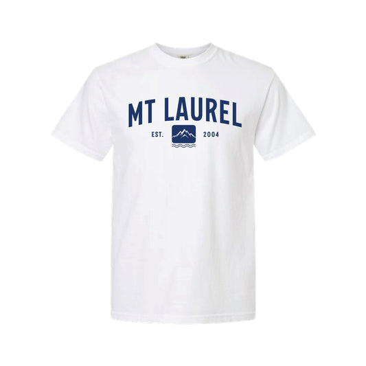 The Mt. Laurel Est Arch | Adult White Tee
