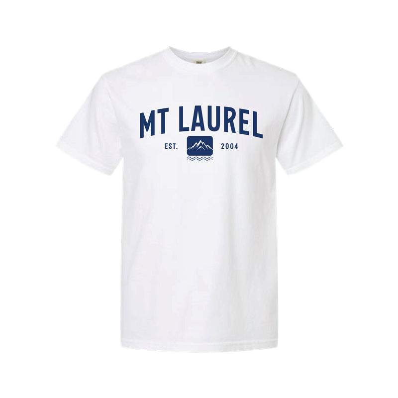The Mt. Laurel Est Arch | Adult White Tee