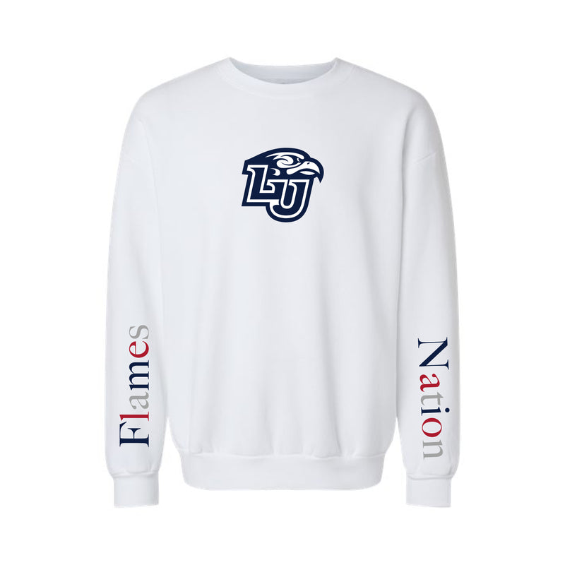 The Multi Flames Nation | Youth White Sweatshirt