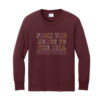 The Multi From the Acres | Youth Maroon Long Sleeve Tee