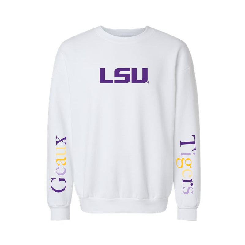 The Multi Geaux Tigers | Youth White Sweatshirt