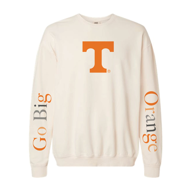 The Multi Go Big Orange | Ivory Crewneck Sweatshirt
