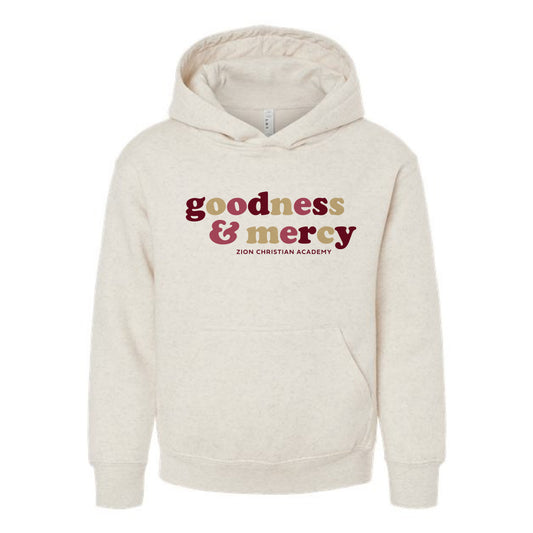 The Multi Goodness & Mercy | Youth Natural Heather Hooded Sweatshirt