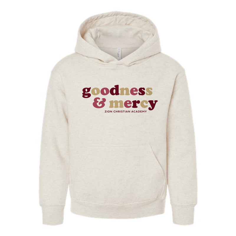 The Multi Goodness & Mercy | Youth Natural Heather Hooded Sweatshirt