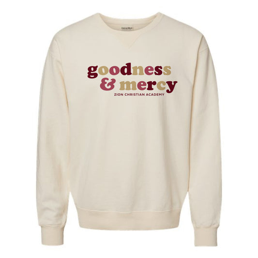 The Multi Goodness & Mercy | Adult Parchment Crewneck Sweatshirt