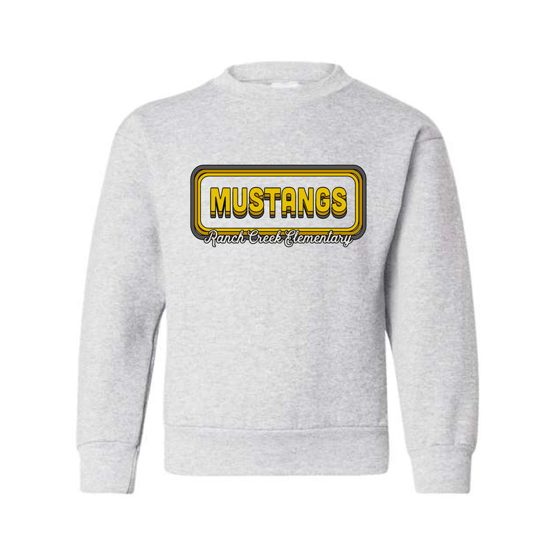 The Mustangs Multi Color | Ash Youth Crewneck Sweatshirt