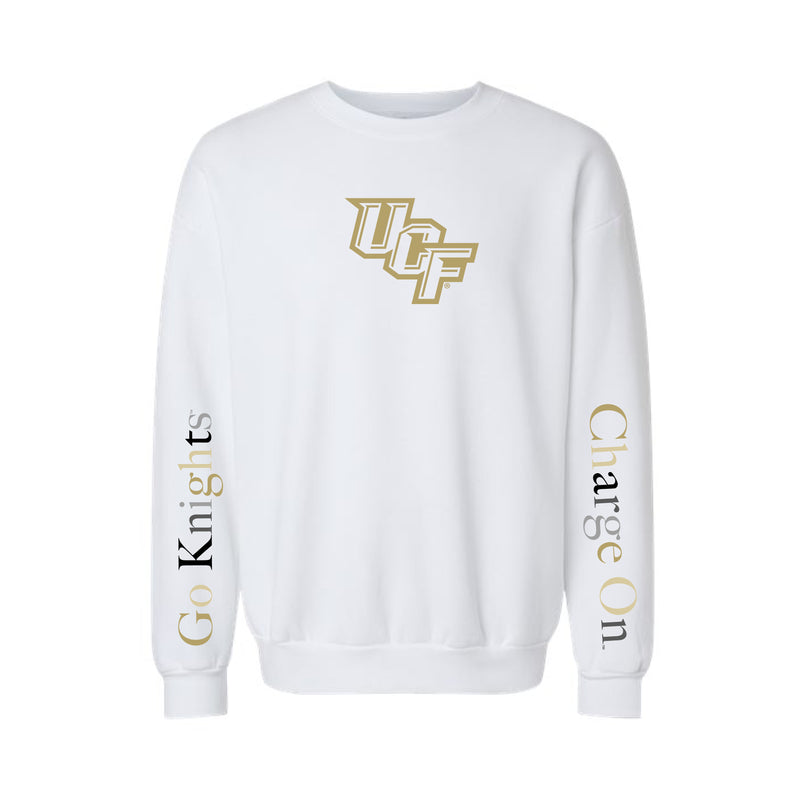 The Multi Go Knights Charge On | Youth White Sweatshirt