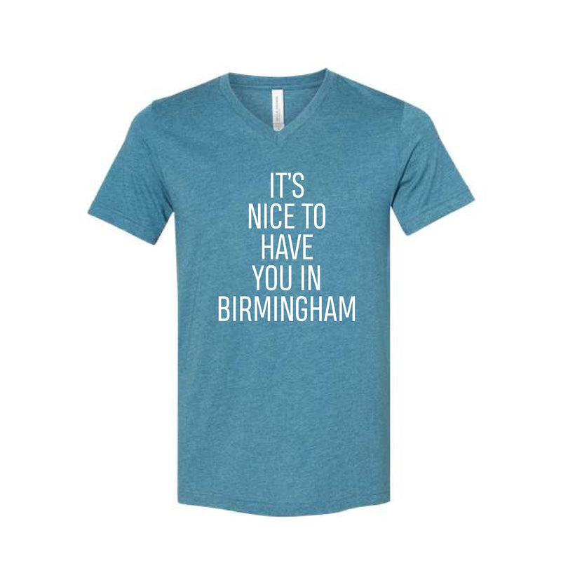 The Nice to Have You In BHAM | Heather Deep Teal Tee