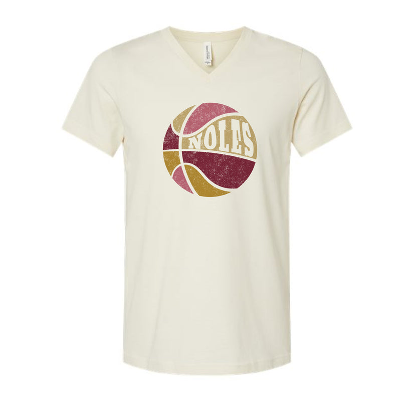 The Noles Basketball | Natural V-Neck Tee