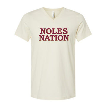 The Noles Nation | Natural V-Neck Tee