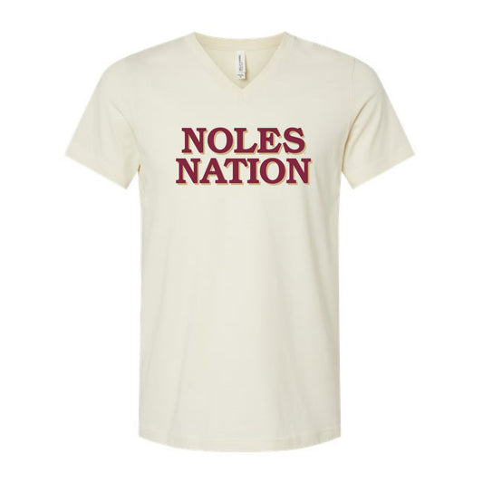 The Noles Nation | Natural V-Neck Tee