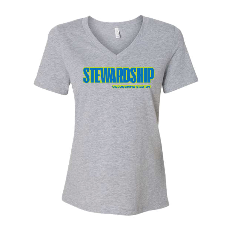 The Neon Stewardship | Adult Athletic Heather V-Neck Tee