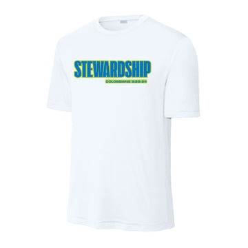 The Neon Stewardship | Adult White Performance Tee