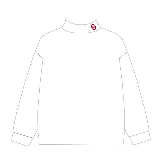 The Bri Embroidered Oklahoma Mockneck | Toddler and Youth White