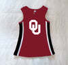 The University of Oklahoma | Deep Red Power Stripe V-Neck Cheer Dress *LOGO MISPRINT*