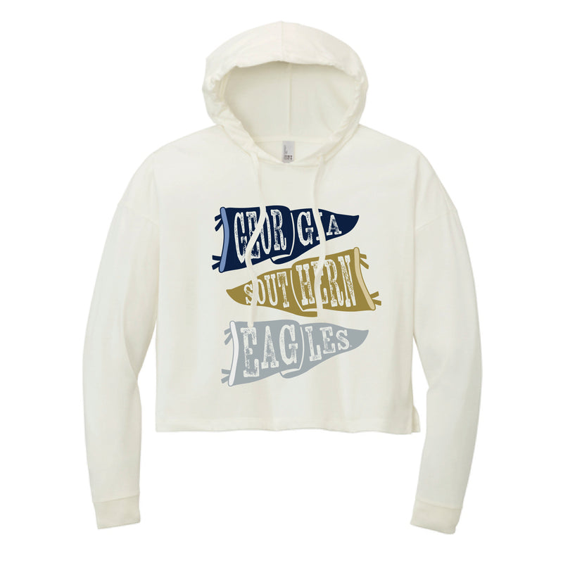 The Ole Georgia Southern Flags | Natural Hooded Long Sleeve