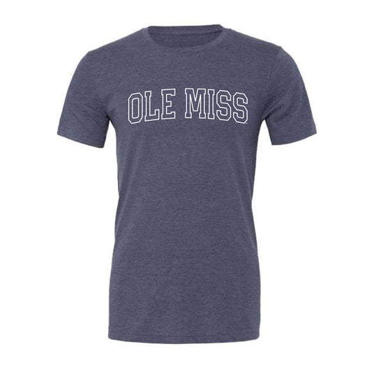 The Ole Miss Arch Outline | Heather Navy Tee