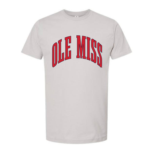 The Big Ole Miss Arch | Light Silver Tee